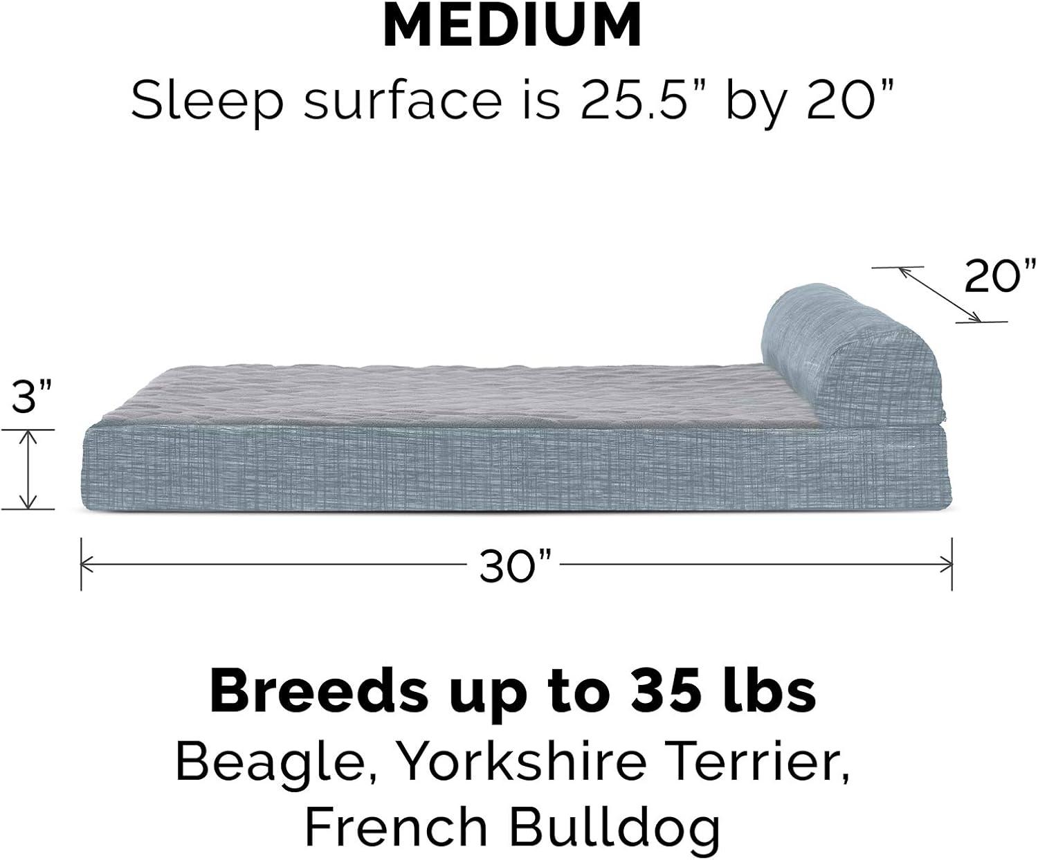 imageFurhaven Replacement Dog Bed Cover Berber ampamp Suede Blanket Top Mattress Machine Washable Espresso LargeChaise Quilted Fleece Print Suede Titanium