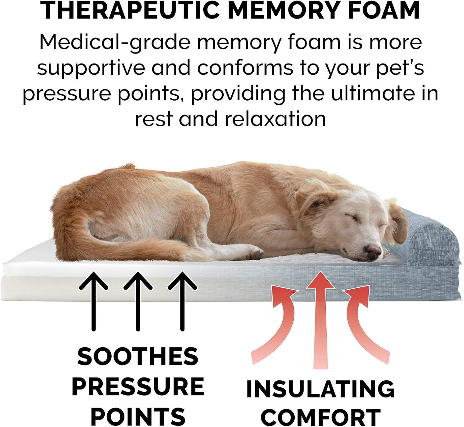imageFurhaven Replacement Dog Bed Cover Berber ampamp Suede Blanket Top Mattress Machine Washable Espresso LargeChaise Quilted Fleece Print Suede Titanium