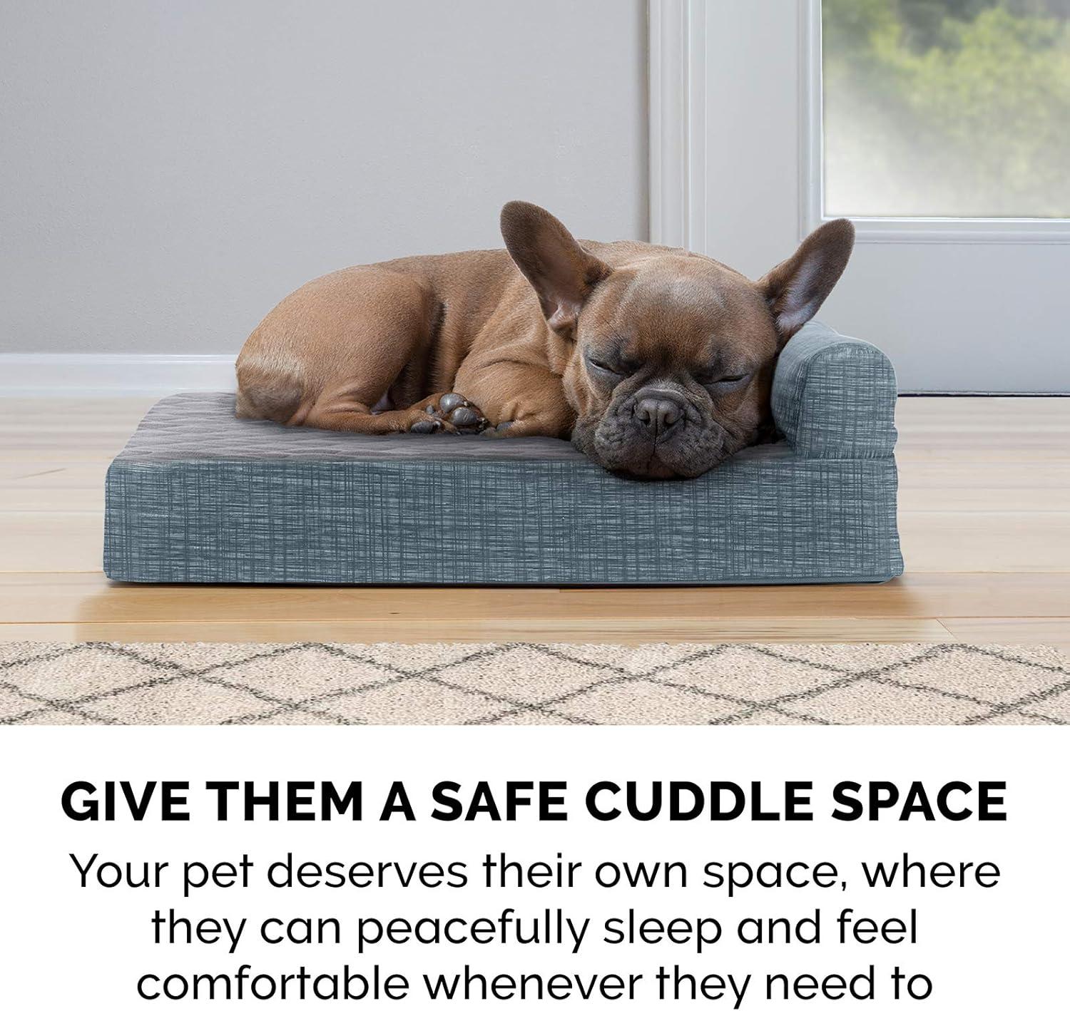 imageFurhaven Replacement Dog Bed Cover Berber ampamp Suede Blanket Top Mattress Machine Washable Espresso LargeChaise Quilted Fleece Print Suede Titanium