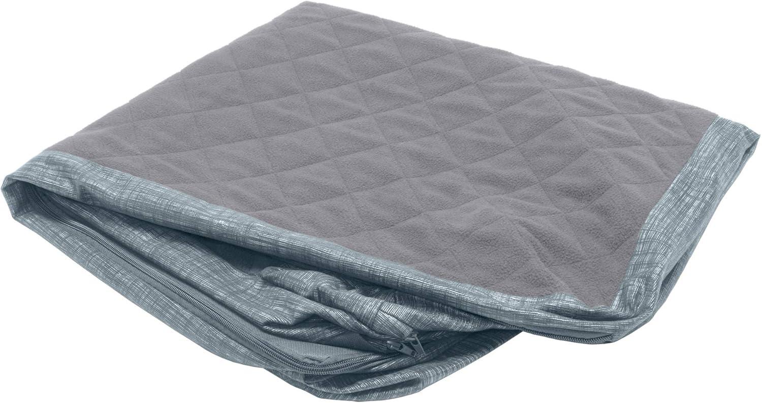 imageFurhaven Replacement Dog Bed Cover Berber ampamp Suede Blanket Top Mattress Machine Washable Espresso LargeChaise Quilted Fleece Print Suede Titanium