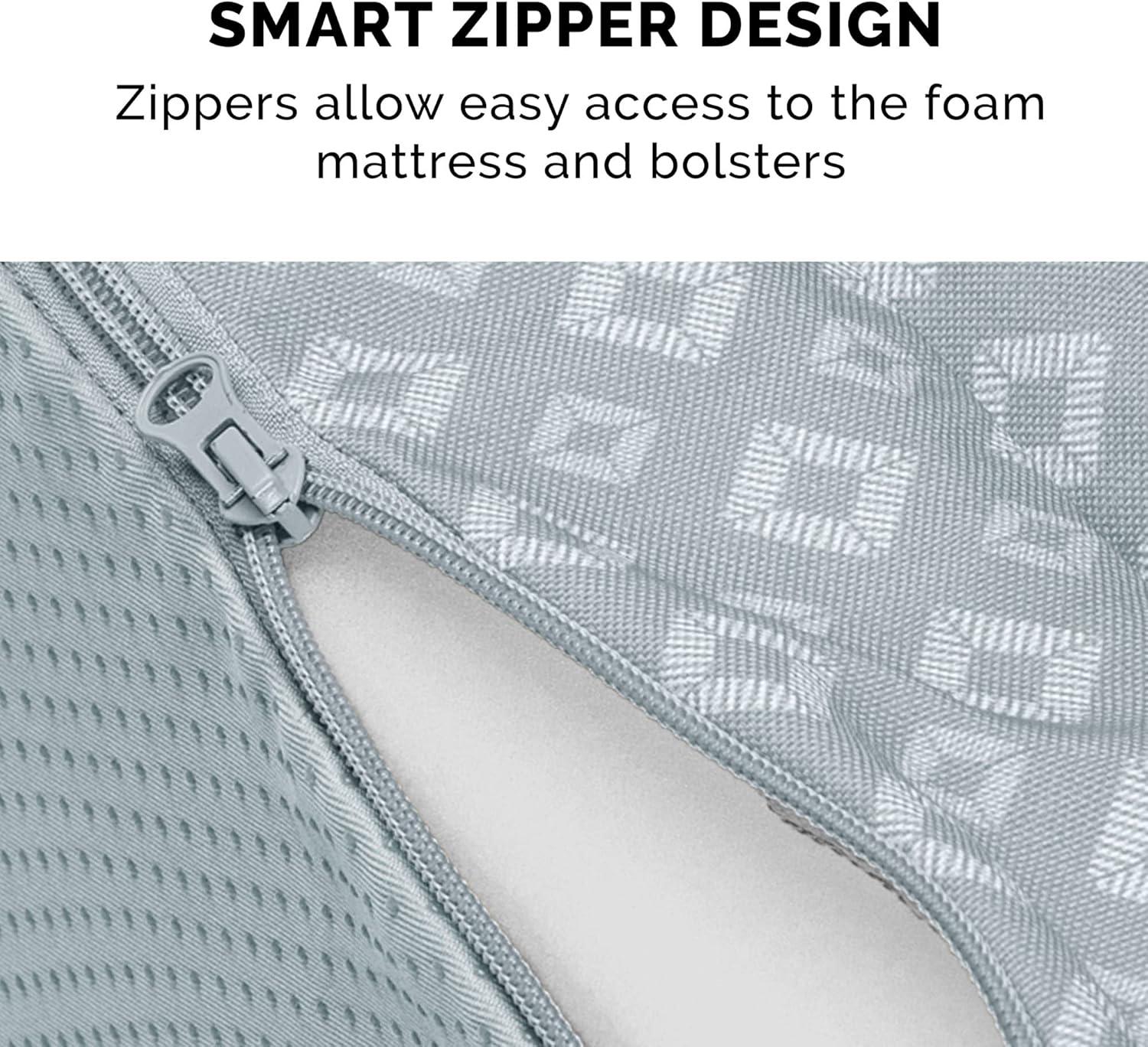 imageFurhaven Replacement Dog Bed Cover Berber ampamp Suede Blanket Top Mattress Machine Washable Espresso LargeGray Plush Diamond Print Nest Top