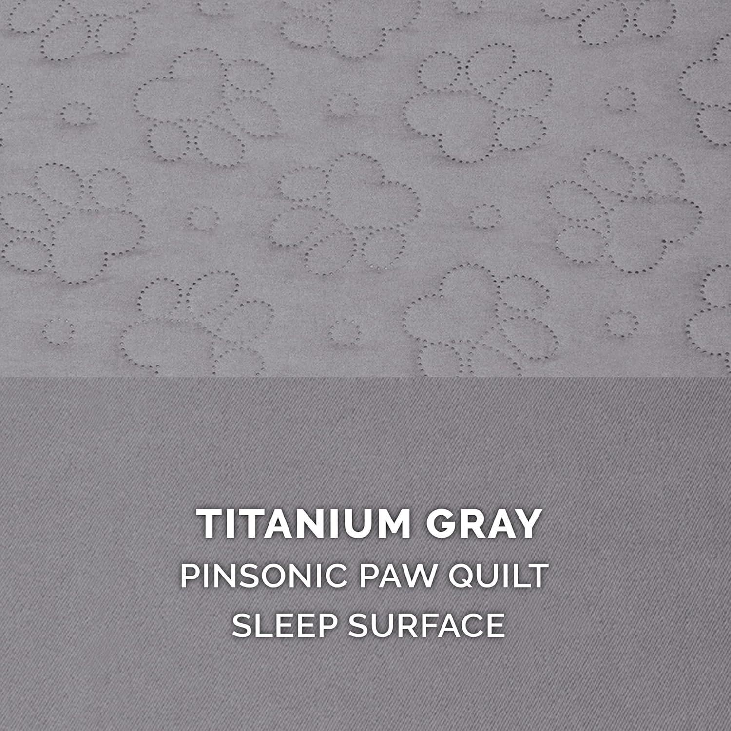 imageFurhaven Replacement Dog Bed Cover Pinsonic Quilted Paw L Shaped Chaise Machine Washable Titanium Jumbo XLargeQuilted Paw Titanium