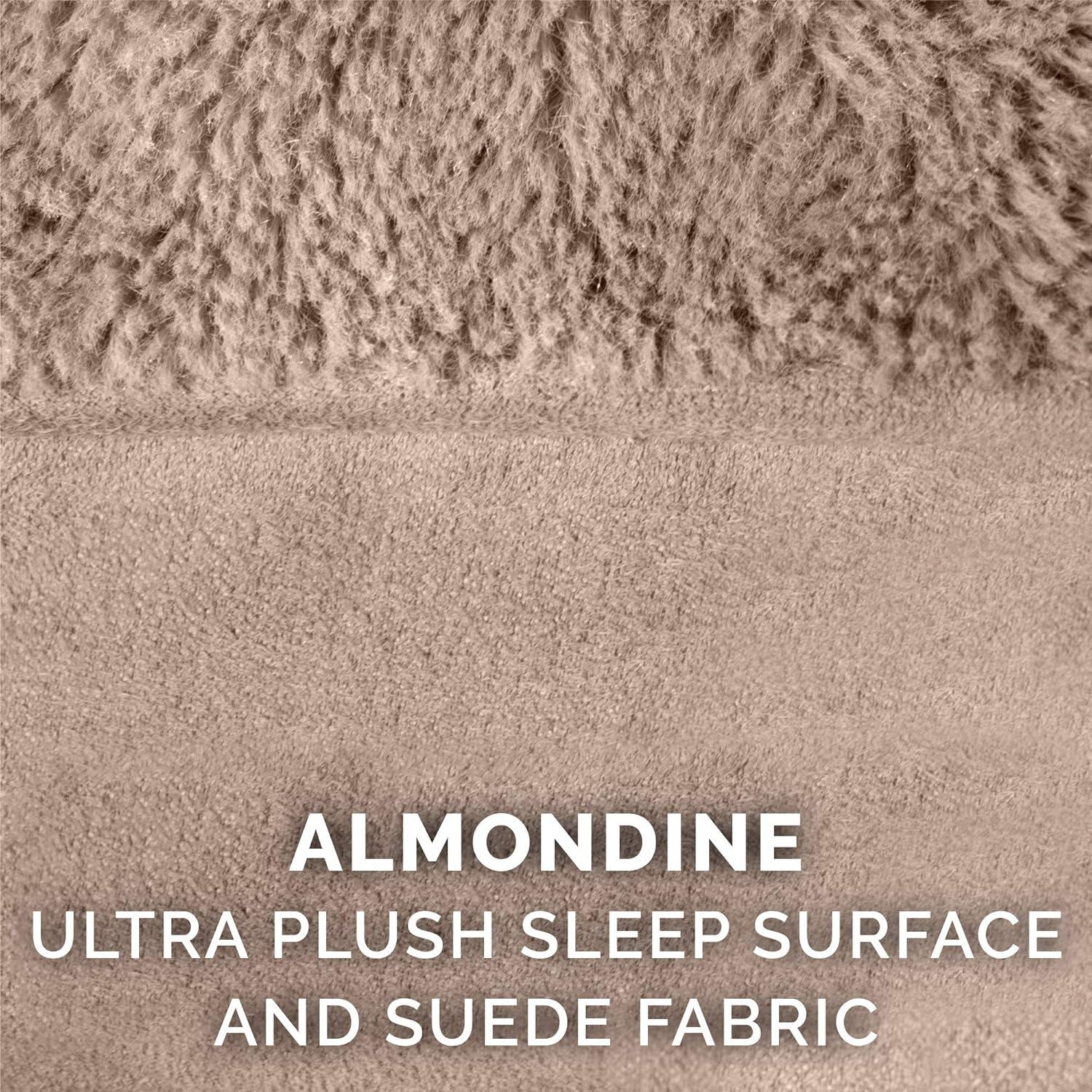 imageFurhaven Replacement Dog Bed Cover Plush ampamp Suede SofaStyle Machine Washable Almondine Jumbo XLargePlush Suede Almondine