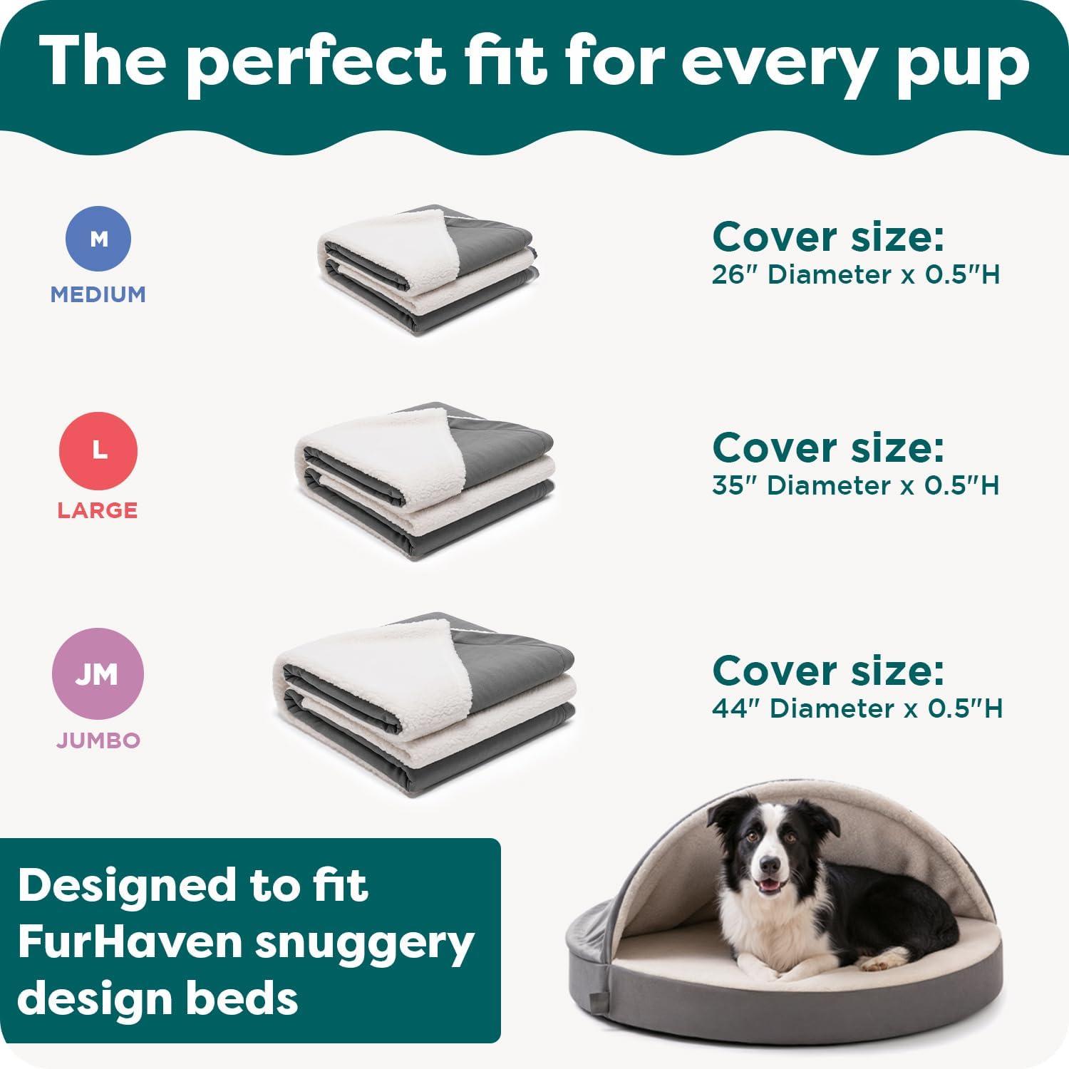 imageFurhaven Replacement Dog Bed Cover Plush ampamp Suede SofaStyle Machine Washable Gray Jumbo XLargeFaux Lambswool Suede Gray