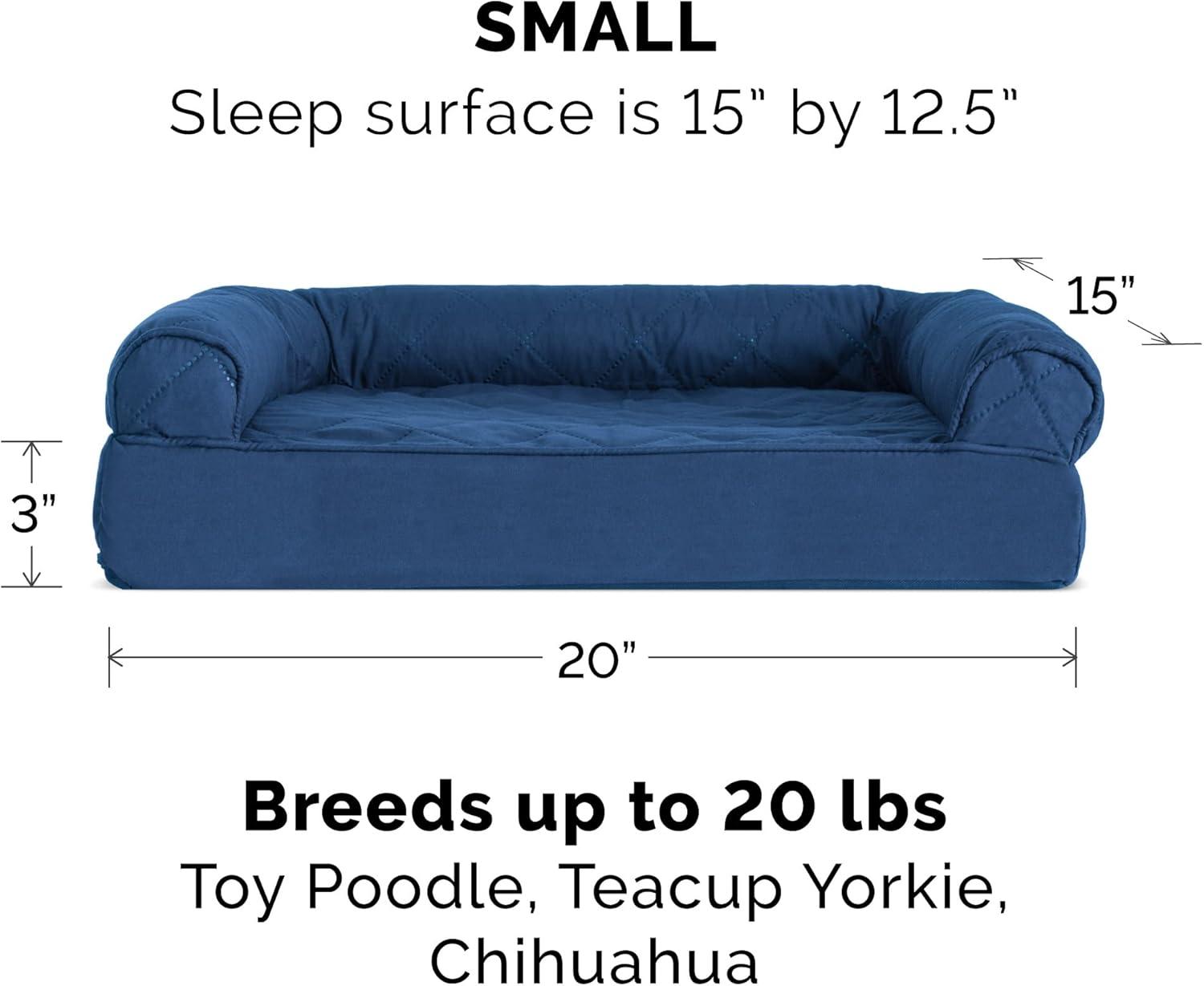 imageFurhaven Replacement Dog Bed Cover Quilted SofaStyle COVER ONLY Machine Washable Silver Gray Jumbo Plus XXLarge 53quot x 40quotNavy