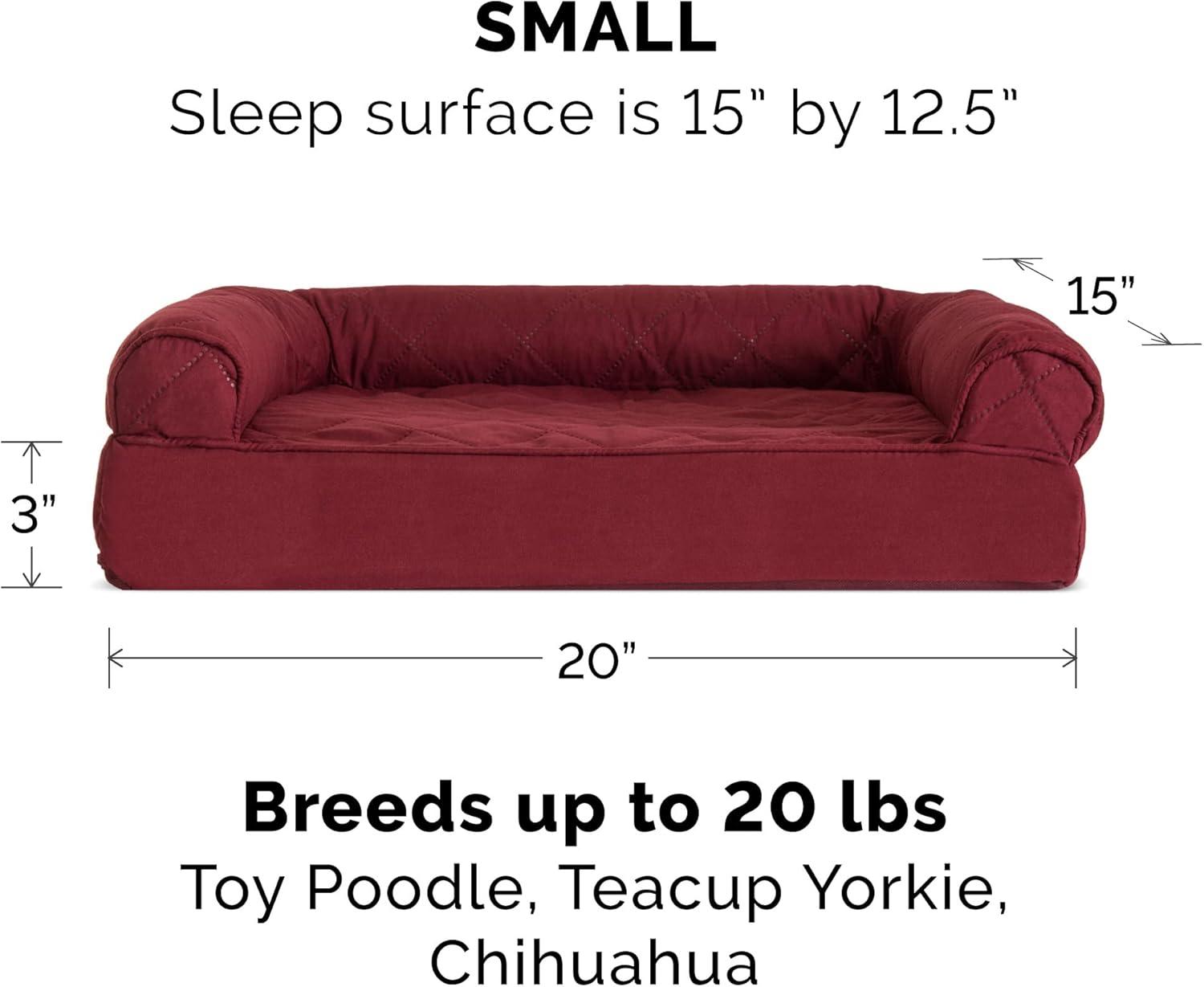 imageFurhaven Replacement Dog Bed Cover Quilted SofaStyle COVER ONLY Machine Washable Silver Gray Jumbo Plus XXLarge 53quot x 40quotWine Red