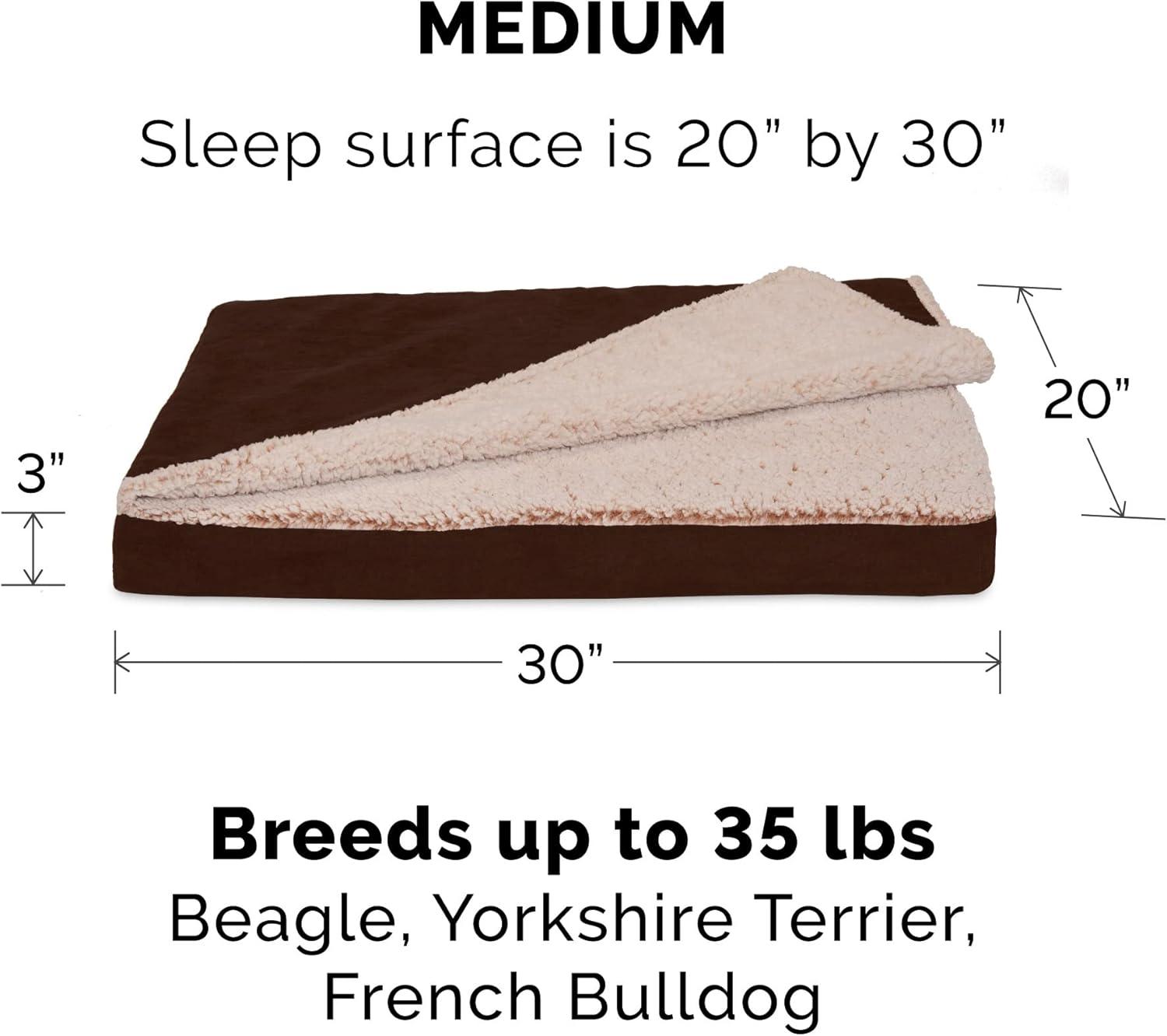 imageFurhaven Replacement Dog Bed Cover Sherpa ampamp Chenille SofaStyle Machine Washable Coffee MediumBlanket Top Berber Suede Espresso