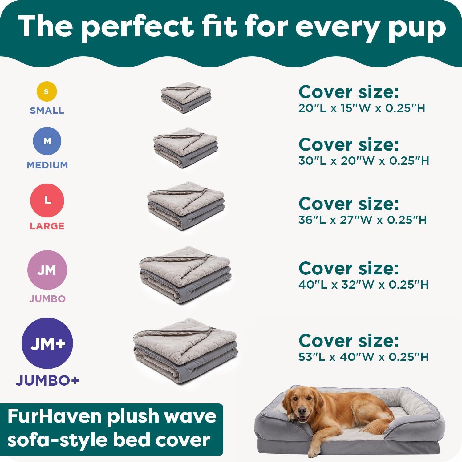 imageFurhaven Replacement Dog Bed Cover Sherpa ampamp Chenille SofaStyle Machine Washable Coffee MediumBrownstone