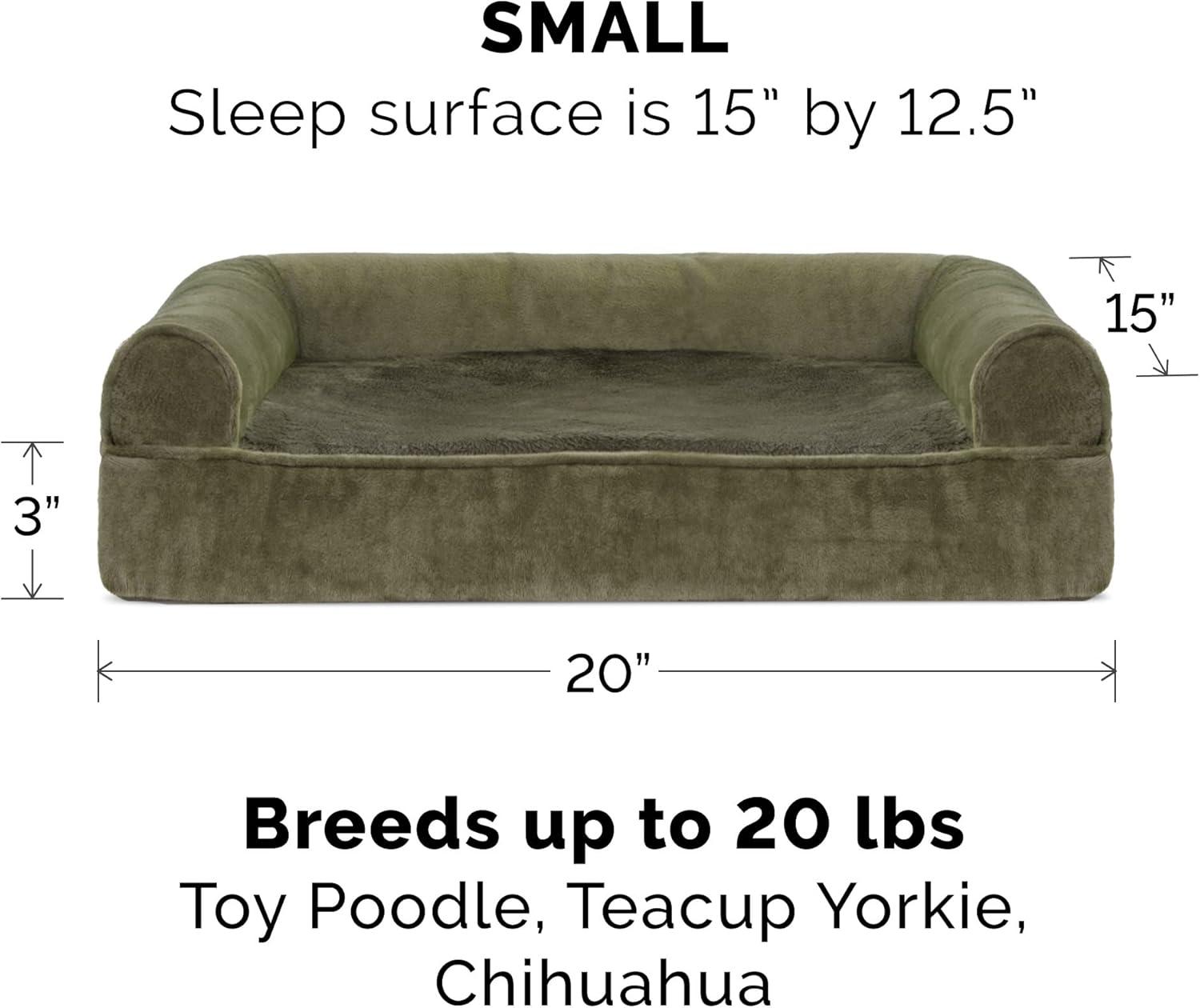 imageFurhaven Replacement Dog Bed Cover Sherpa ampamp Chenille SofaStyle Machine Washable Coffee MediumFaux Fur Velvet Dark Sage
