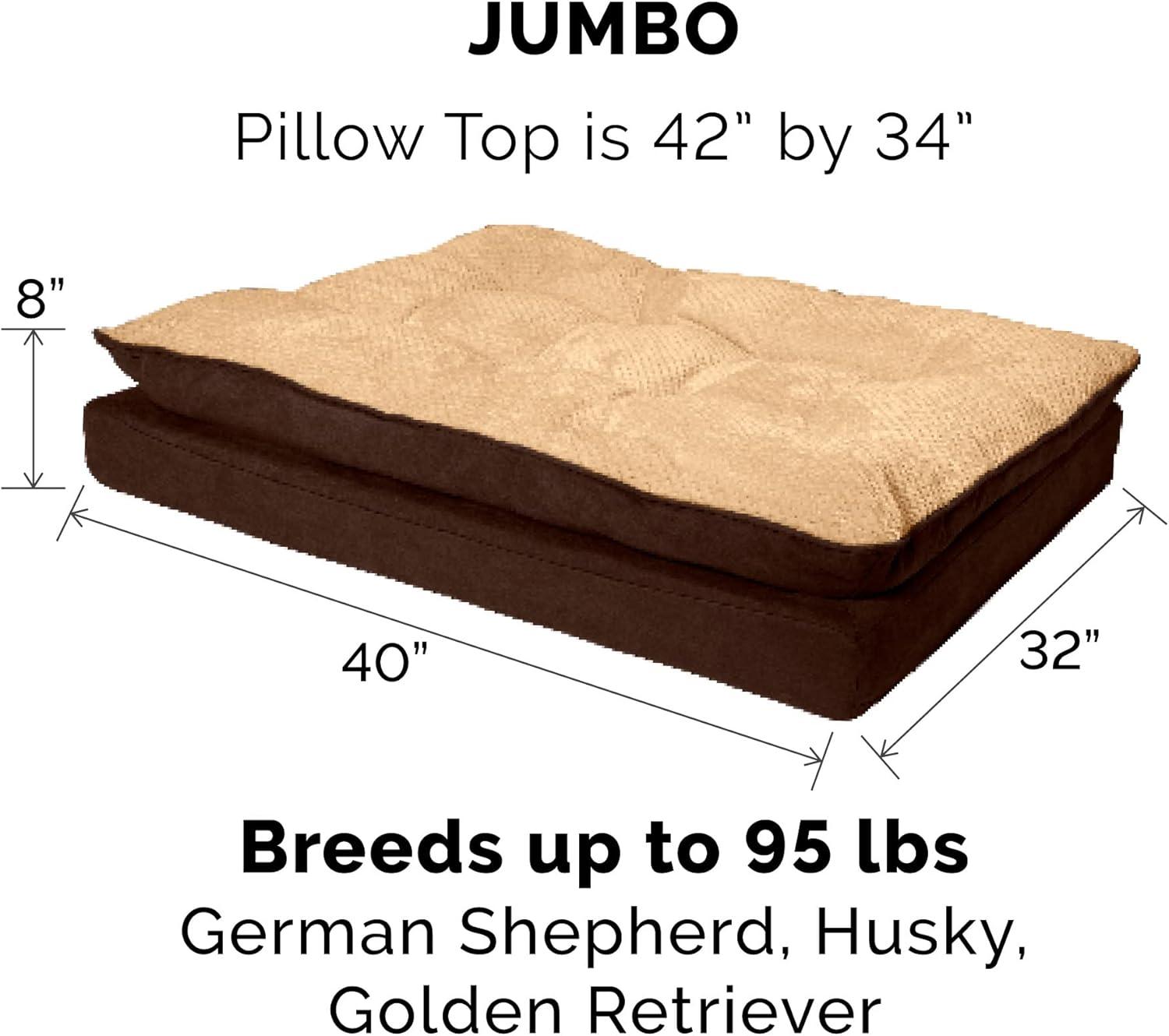 imageFurhaven Replacement Dog Bed Cover Sherpa ampamp Chenille SofaStyle Machine Washable Coffee MediumPillow Top Minky Plush Suede French Roast