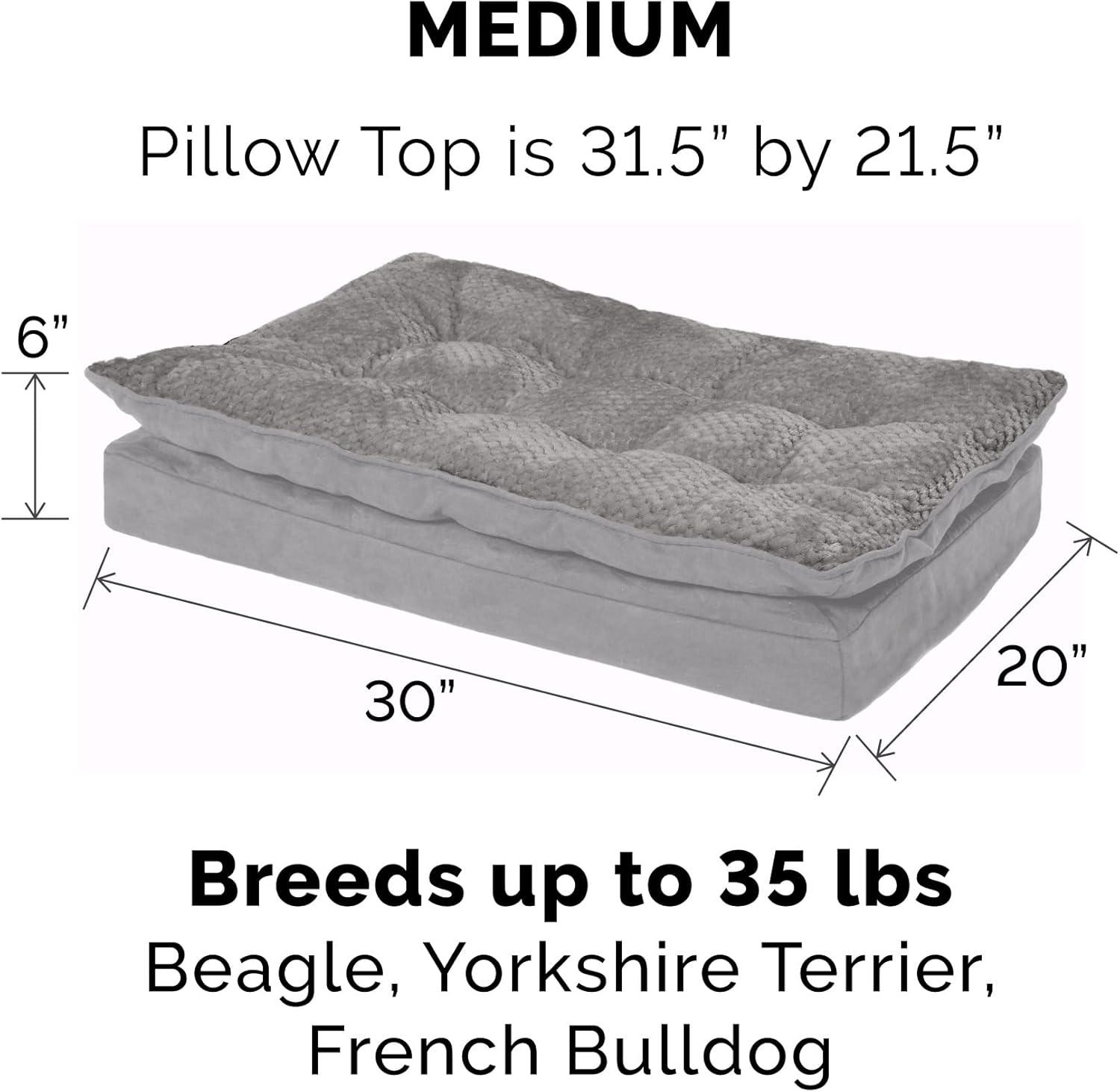 imageFurhaven Replacement Dog Bed Cover Sherpa ampamp Chenille SofaStyle Machine Washable Coffee MediumPillow Top Minky Plush Suede Titanium Gray