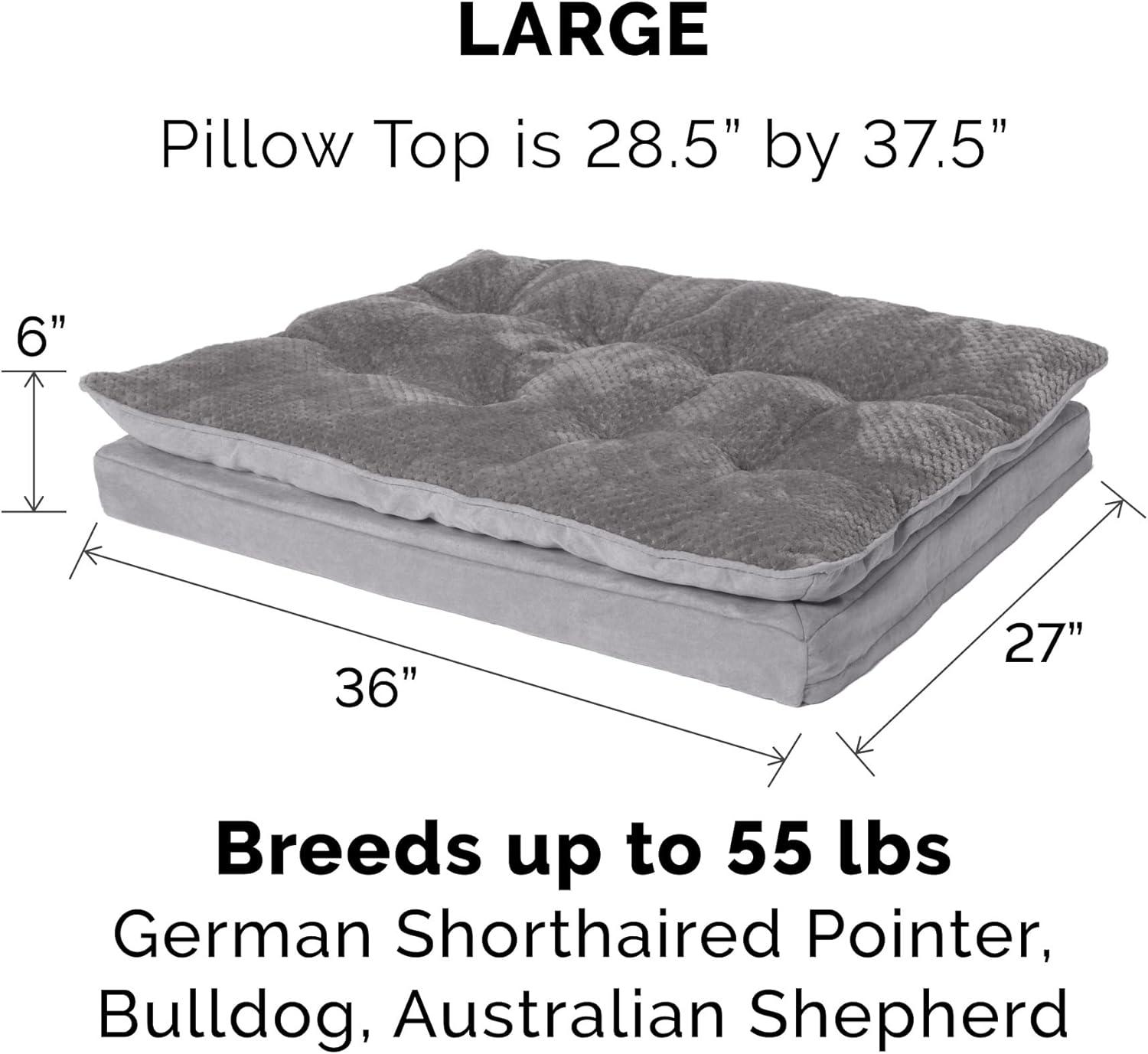 imageFurhaven Replacement Dog Bed Cover Sherpa ampamp Chenille SofaStyle Machine Washable Coffee MediumPillow Top Minky Plush Suede Titanium Gray