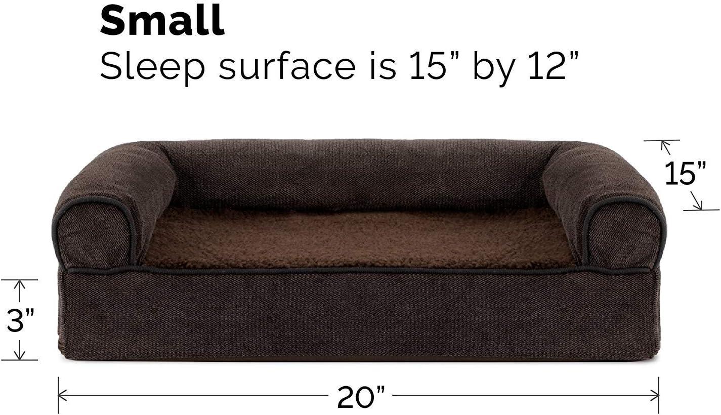 imageFurhaven Replacement Dog Bed Cover Sherpa ampamp Chenille SofaStyle Machine Washable Coffee MediumSherpa Chenille Coffee