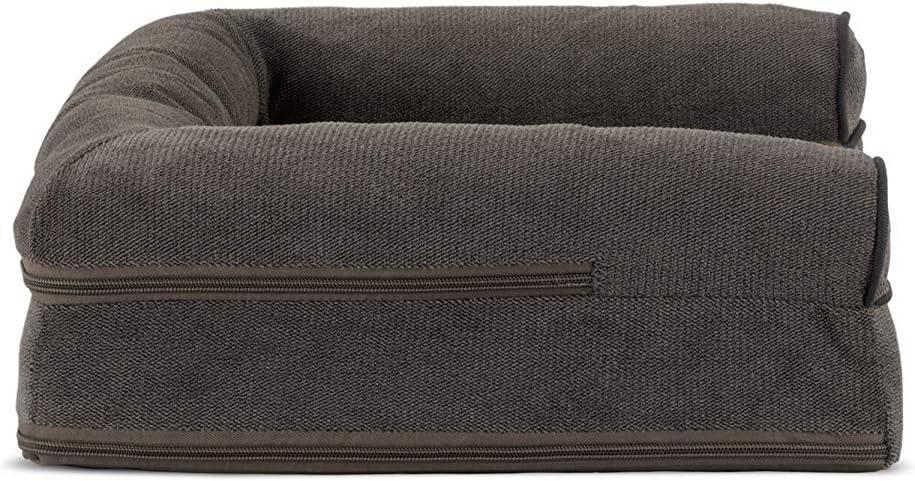 imageFurhaven Replacement Dog Bed Cover Sherpa ampamp Chenille SofaStyle Machine Washable Coffee MediumSherpa Chenille Coffee