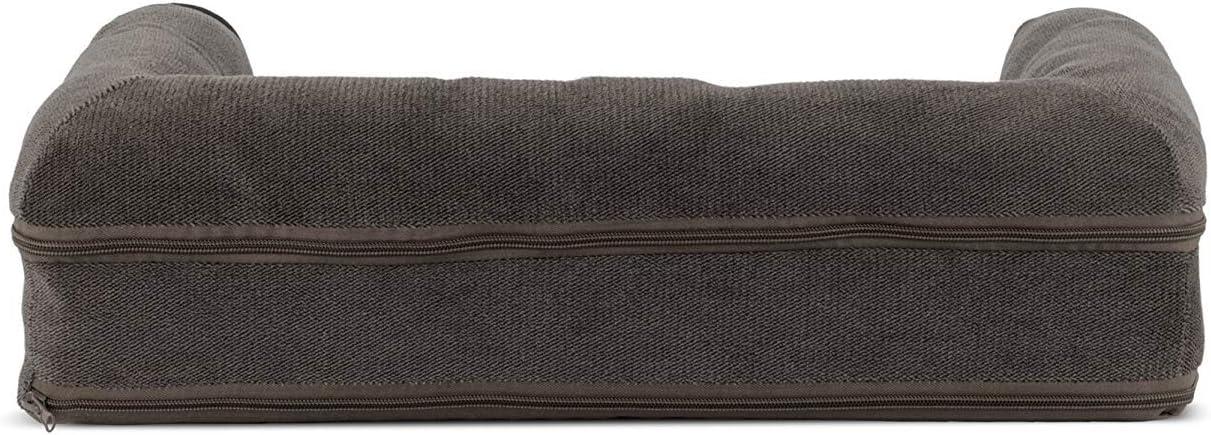 imageFurhaven Replacement Dog Bed Cover Sherpa ampamp Chenille SofaStyle Machine Washable Coffee MediumSherpa Chenille Coffee