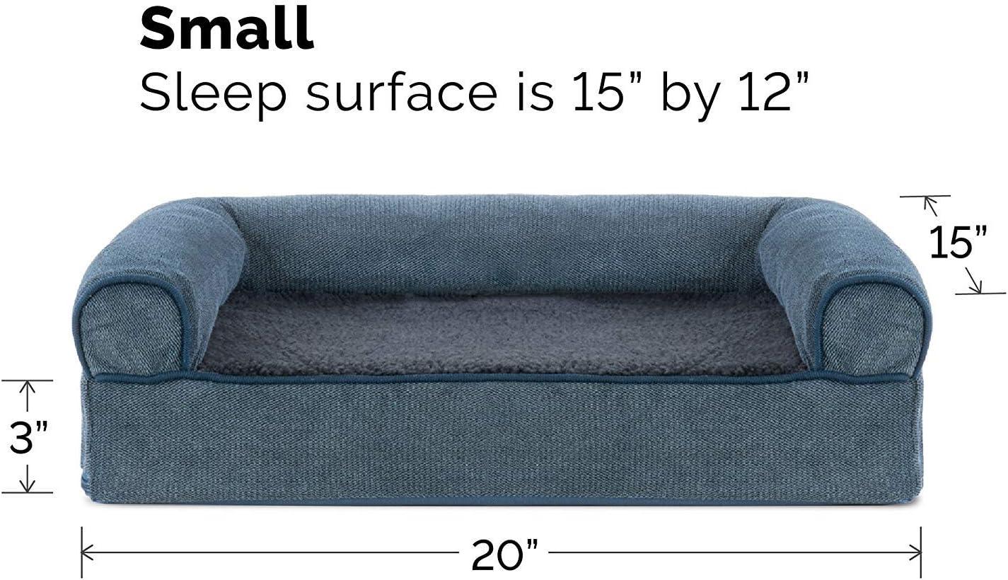 imageFurhaven Replacement Dog Bed Cover Sherpa ampamp Chenille SofaStyle Machine Washable Coffee MediumSherpa Chenille Orion Blue