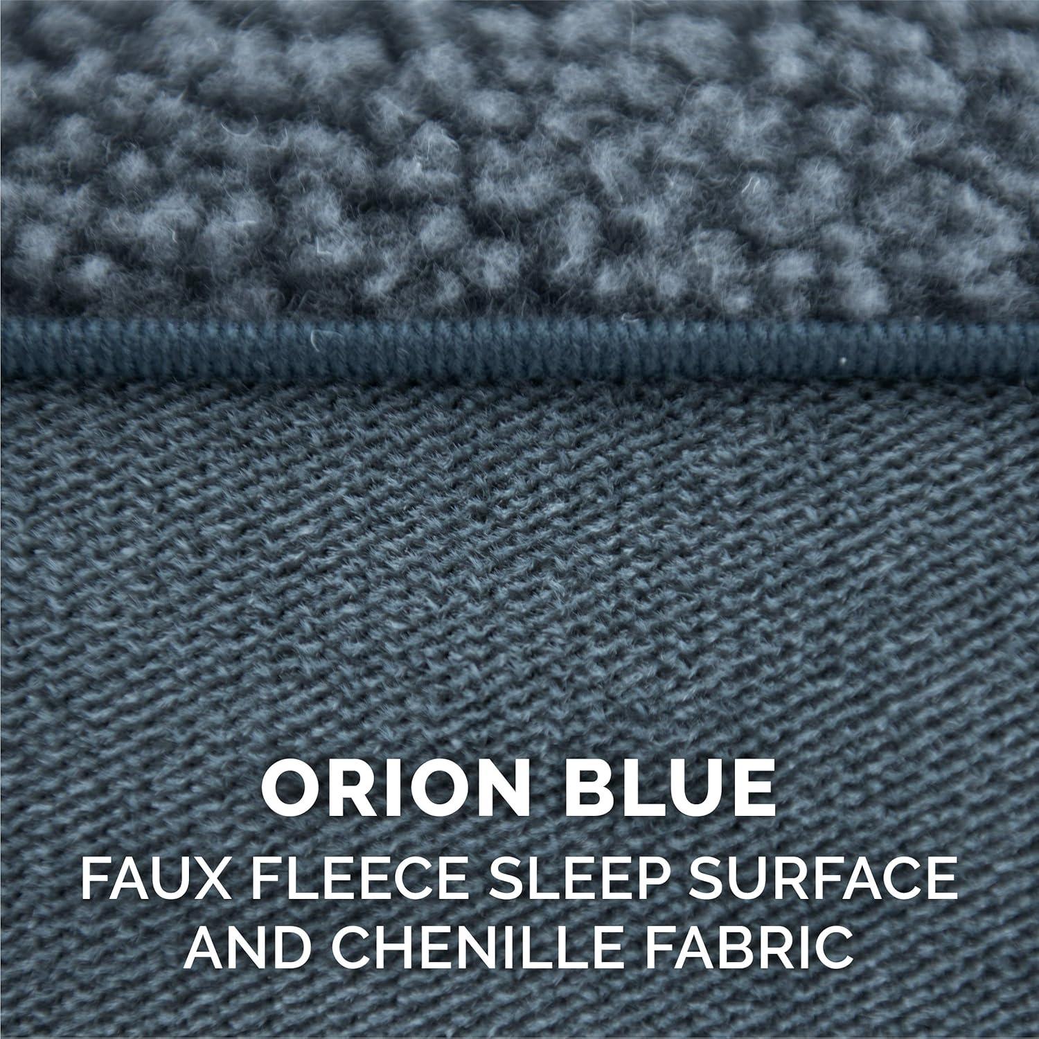 imageFurhaven Replacement Dog Bed Cover Sherpa ampamp Chenille SofaStyle Machine Washable Coffee MediumSherpa Chenille Orion Blue