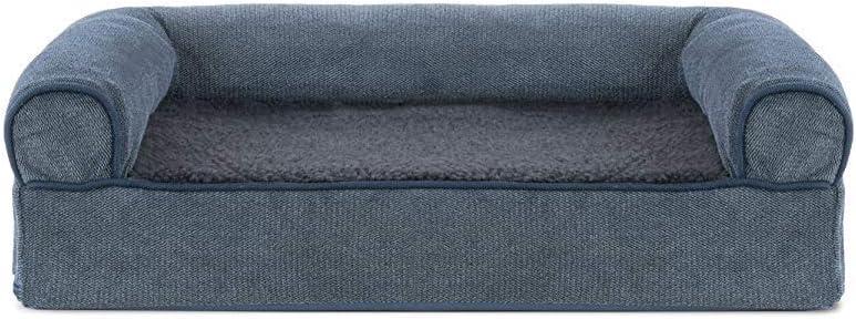 imageFurhaven Replacement Dog Bed Cover Sherpa ampamp Chenille SofaStyle Machine Washable Coffee MediumSherpa Chenille Orion Blue