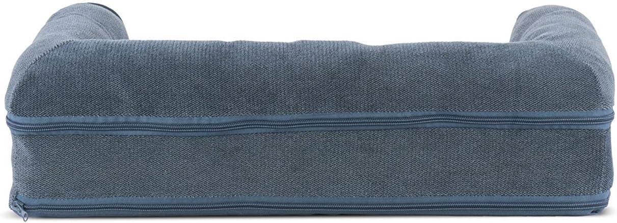imageFurhaven Replacement Dog Bed Cover Sherpa ampamp Chenille SofaStyle Machine Washable Coffee MediumSherpa Chenille Orion Blue