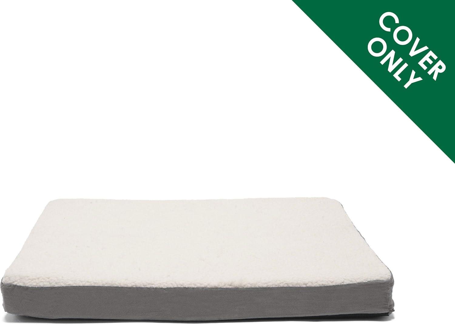 imageFurhaven Replacement Dog Bed Cover Sherpa ampamp Suede Mattress Machine Washable Gray Large