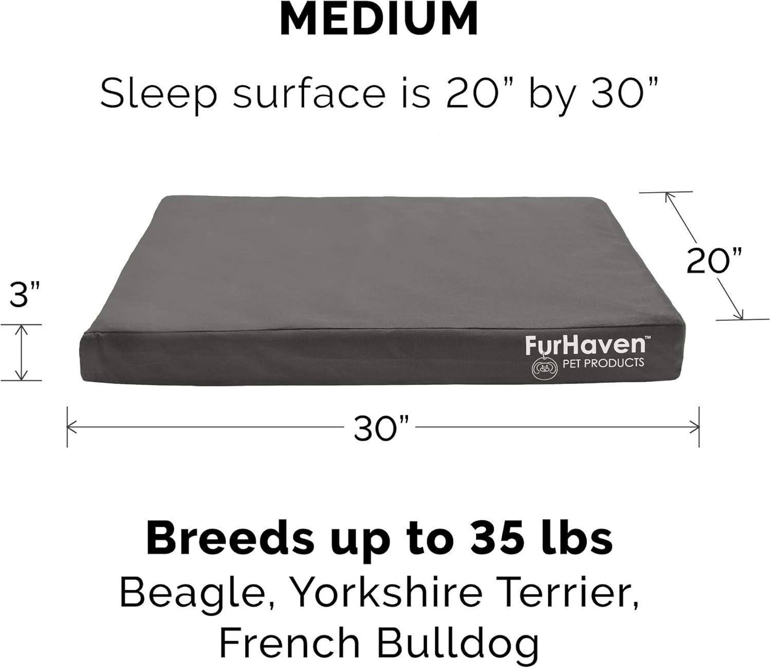 imageFurhaven Replacement Dog Bed Cover WaterResistant IndoorOutdoor Logo Print Oxford Polycanvas Mattress Washable Chestnut Jumbo XLargeStone Gray