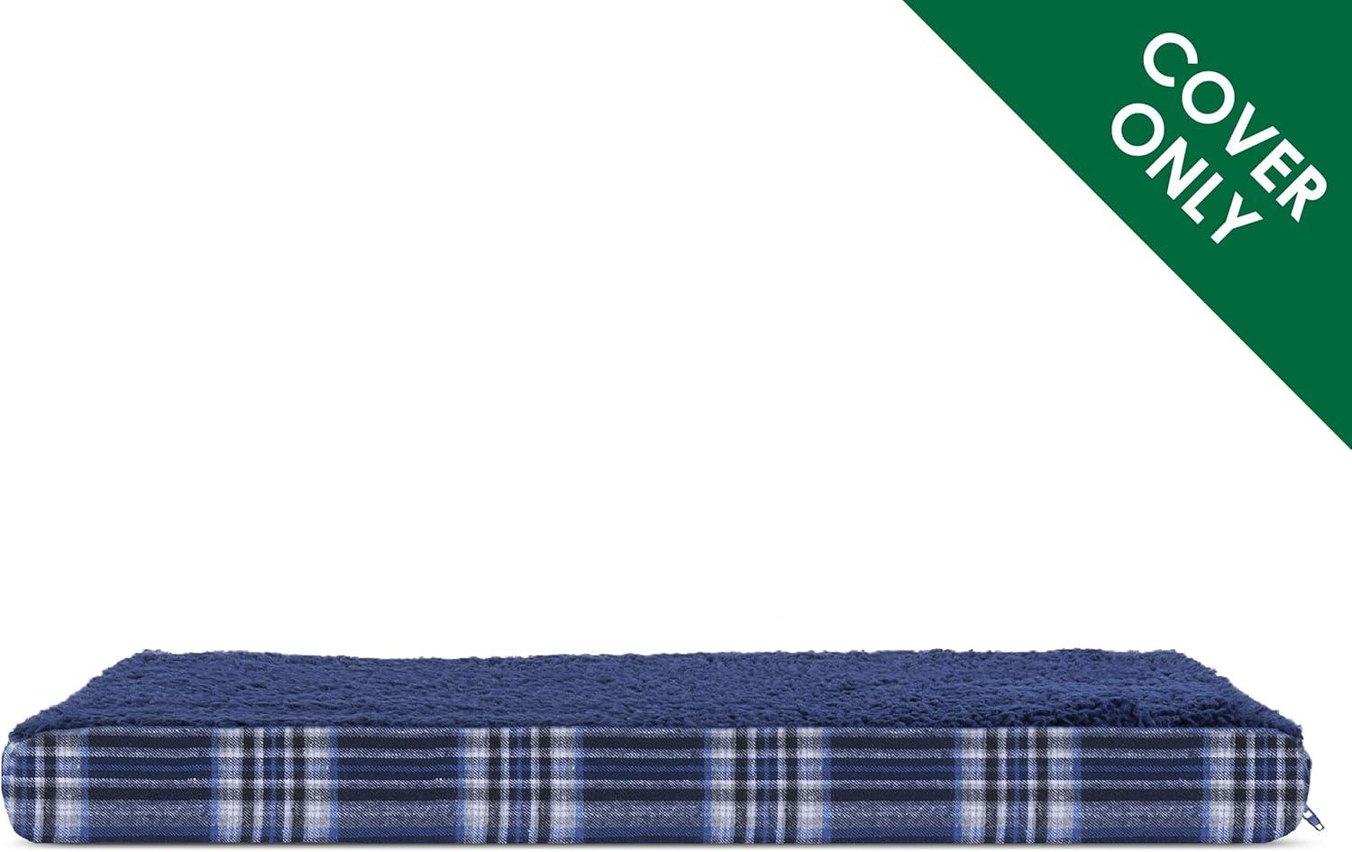 imageFurhaven Replacement Dog Bed Cover WaterResistant IndoorOutdoor Logo Print Oxford Polycanvas Mattress Washable Deep Lagoon Jumbo XLargeSherpa Plaid Flannel Midnight Blue