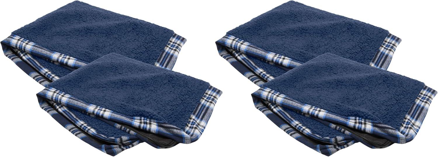 imageFurhaven Replacement Dog Bed Cover WaterResistant IndoorOutdoor Logo Print Oxford Polycanvas Mattress Washable Deep Lagoon Jumbo XLargeSherpa Plaid Flannel Midnight Blue