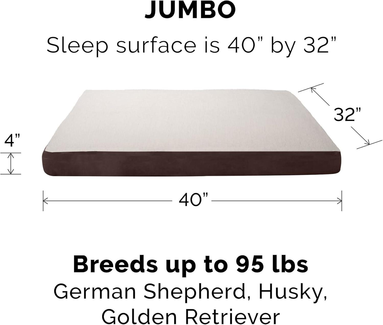 imageFurhaven Replacement Dog Bed Cover WaterResistant IndoorOutdoor Logo Print Oxford Polycanvas Mattress Washable Deep Lagoon Jumbo XLargeSherpa Suede Espresso