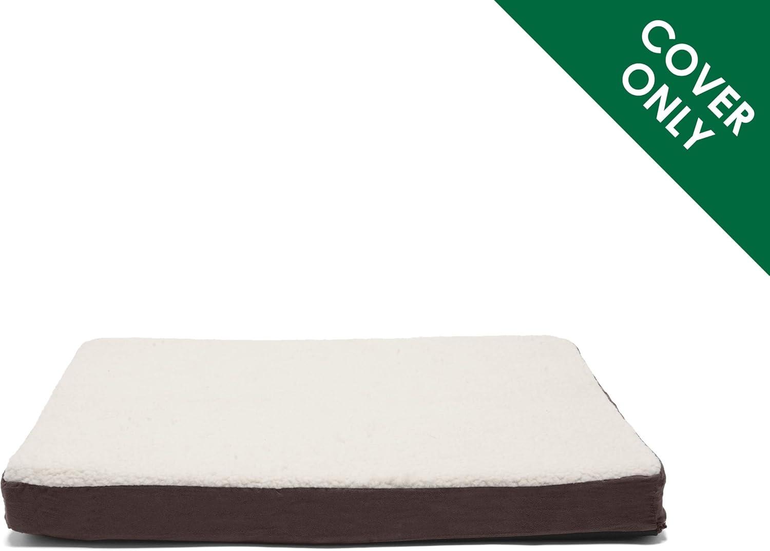 imageFurhaven Replacement Dog Bed Cover WaterResistant IndoorOutdoor Logo Print Oxford Polycanvas Mattress Washable Deep Lagoon Jumbo XLargeSherpa Suede Espresso