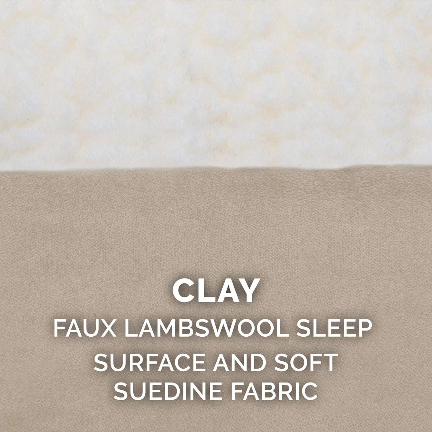 imageFurhaven Replacement Dog Bed Cover WaterResistant IndoorOutdoor Logo Print Oxford Polycanvas Mattress Washable Deep Lagoon Jumbo XLargeSherpa Suede Clay