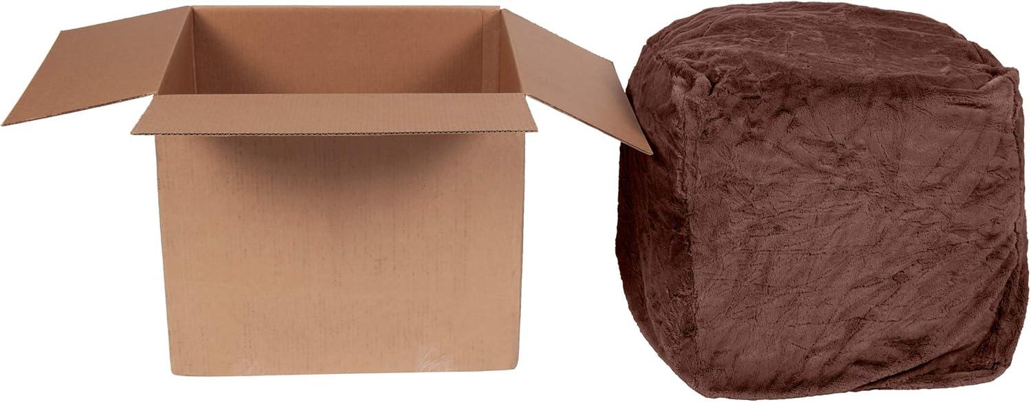 imageFurhaven Soft ampamp Cozy Dog Bed for LargeMedium Dogs Refillable w Removable Washable Cover ampamp Liner For Dogs Up to 55 lbs Plush Faux Fur Bean Bag Style Ball Bed Espresso LargePlush Faux Fur Espresso