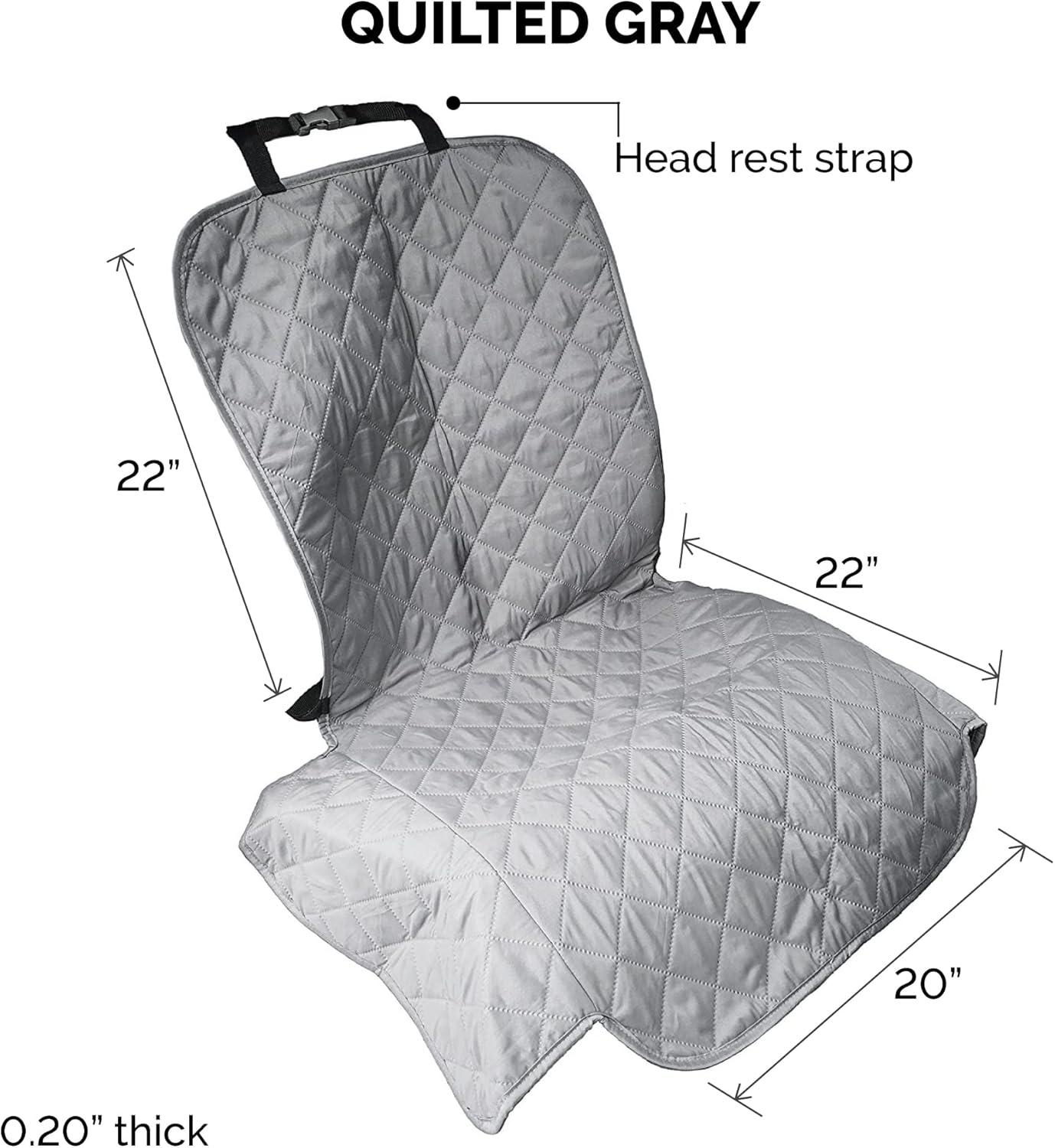 imageFurhaven Universal WaterResistant Quilted Single Car Seat Protector Gray One Size