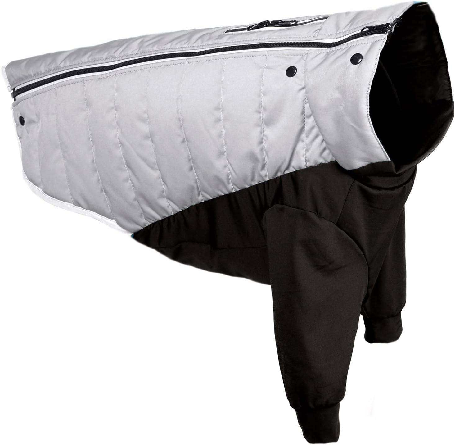 imageFurhaven WaterRepellent Small Dog Coat Washable ampamp Reflective w Leash Access ampamp Stretch Fabric ProFit Active Jacket Chrome SmallProFit Coat Chrome
