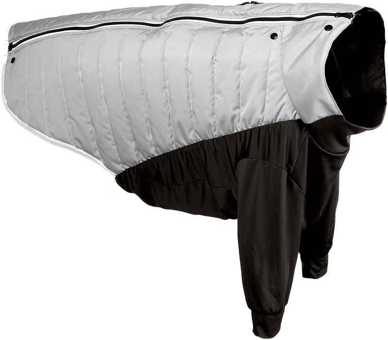 imageFurhaven WaterRepellent Small Dog Coat Washable ampamp Reflective w Leash Access ampamp Stretch Fabric ProFit Active Jacket Chrome SmallProFit Coat Chrome
