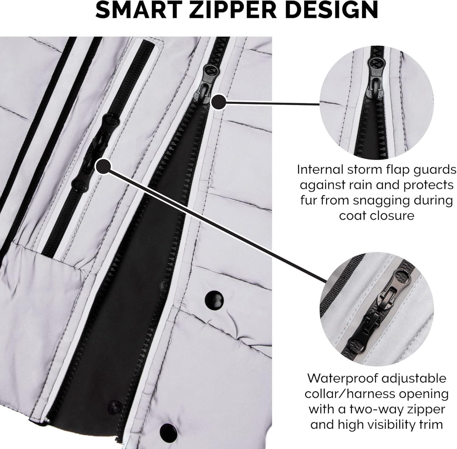 imageFurhaven WaterRepellent Small Dog Coat Washable ampamp Reflective w Leash Access ampamp Stretch Fabric ProFit Active Jacket Chrome SmallProFit Coat Chrome