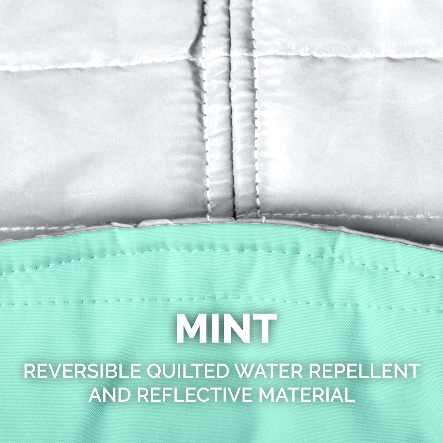imageFurhaven WaterRepellent ampamp Reversible Medium Dog Coat Washable ampamp Reflective w Leash Access Pocket ampamp CarryOn Purse Puffer Dog Jacket Mint Medium