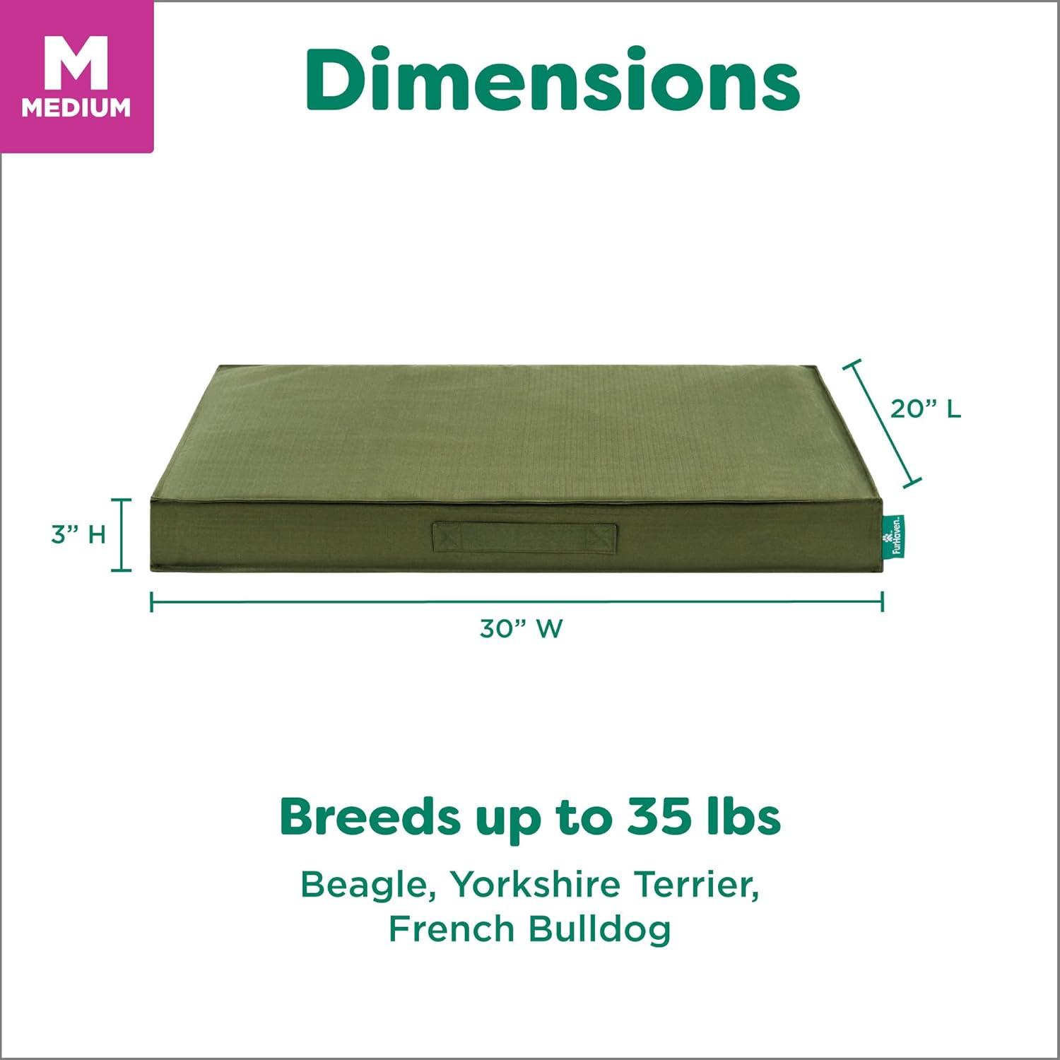 imageFurhaven WaterResistant Cooling Gel Dog Bed for MediumSmall Dogs w Removable Washable Cover For Dogs Up to 35 lbs IndoorOutdoor Logo Print Oxford Polycanvas Mattress Stone Gray MediumGreen