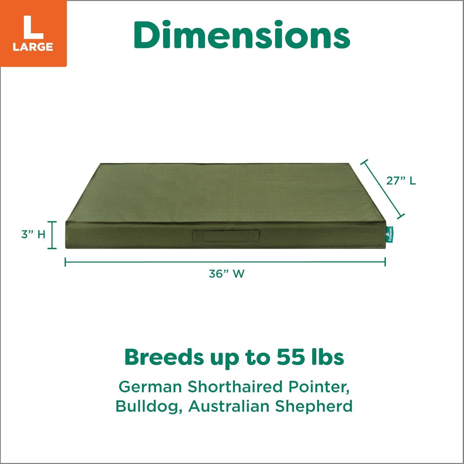 imageFurhaven WaterResistant Cooling Gel Dog Bed for MediumSmall Dogs w Removable Washable Cover For Dogs Up to 35 lbs IndoorOutdoor Logo Print Oxford Polycanvas Mattress Stone Gray MediumGreen