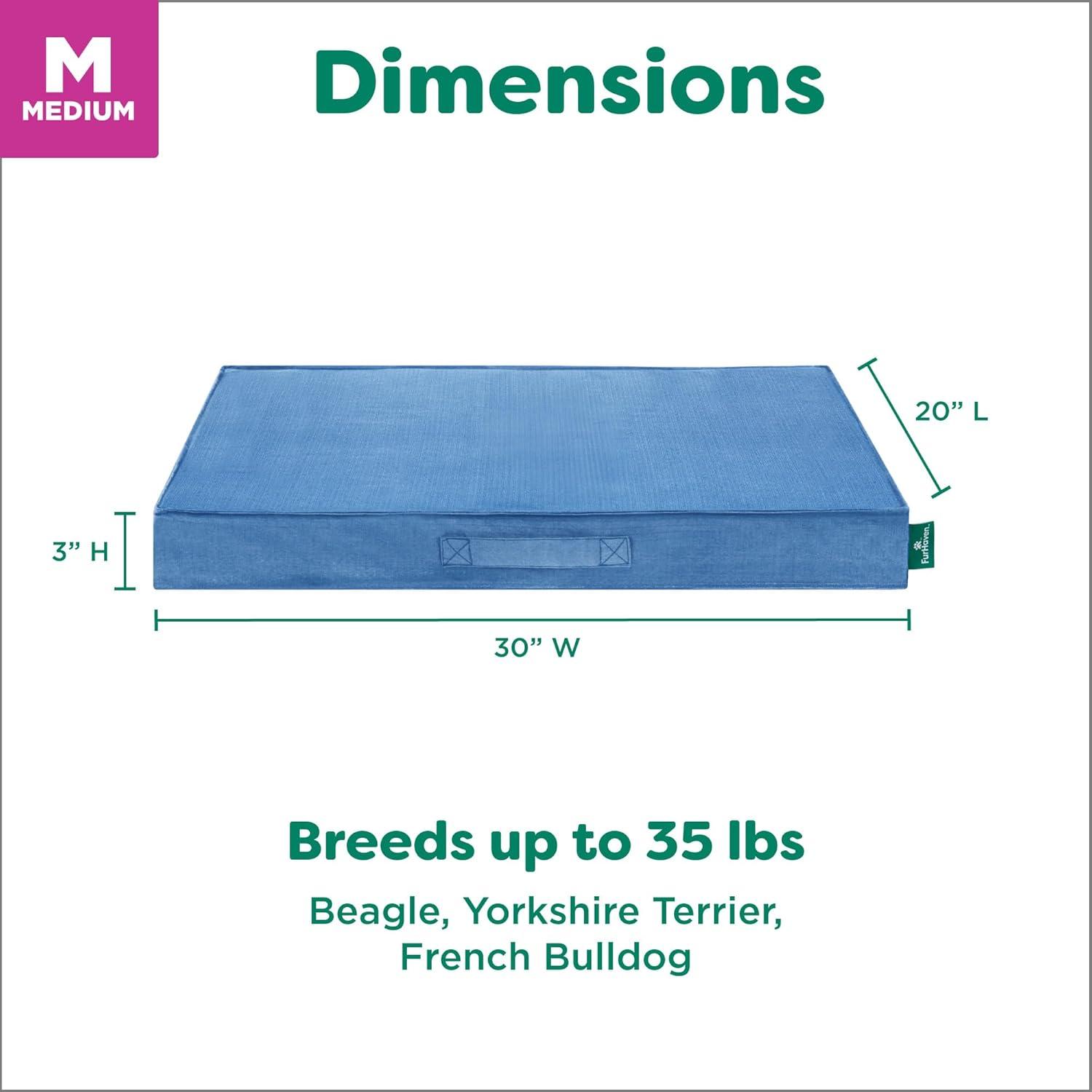 imageFurhaven WaterResistant Cooling Gel Dog Bed for MediumSmall Dogs w Removable Washable Cover For Dogs Up to 35 lbs IndoorOutdoor Logo Print Oxford Polycanvas Mattress Stone Gray MediumBlue