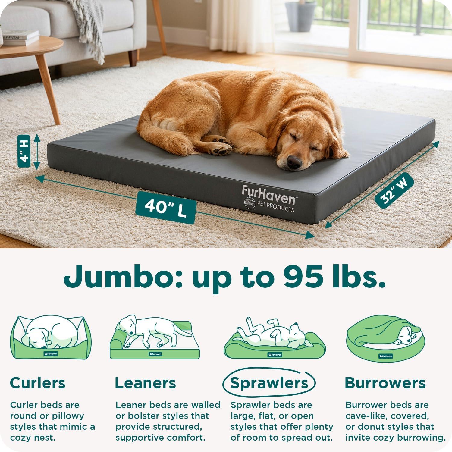 imageFurhaven WaterResistant Cooling Gel Dog Bed for MediumSmall Dogs w Removable Washable Cover For Dogs Up to 35 lbs IndoorOutdoor Logo Print Oxford Polycanvas Mattress Stone Gray MediumStone Gray