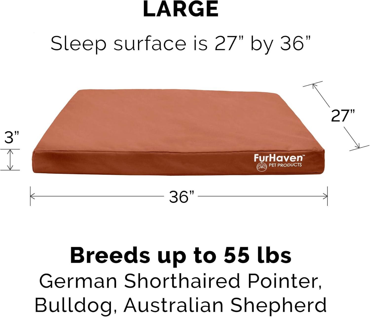 imageFurhaven WaterResistant Cooling Gel Dog Bed for MediumSmall Dogs w Removable Washable Cover For Dogs Up to 35 lbs IndoorOutdoor Logo Print Oxford Polycanvas Mattress Stone Gray MediumChestnut