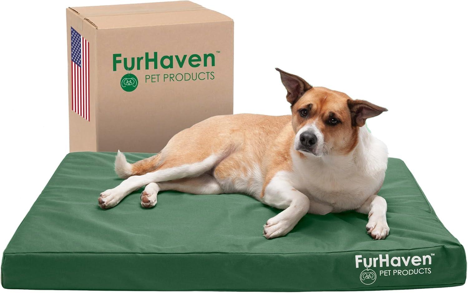 imageFurhaven WaterResistant Cooling Gel Dog Bed for MediumSmall Dogs w Removable Washable Cover For Dogs Up to 35 lbs IndoorOutdoor Logo Print Oxford Polycanvas Mattress Stone Gray MediumForest