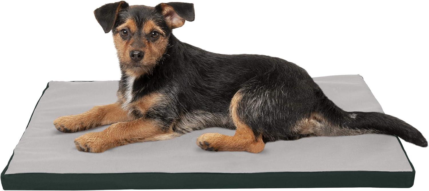 imageFurhaven WaterResistant Dog Bed for Extra Small Dogs w Removable Washable Cover Perfect for Crates ampamp Kennels For Dogs Up to 12 lbs TwoTone Reversible Crate Pad GreenGray Extra SmallGreenGray