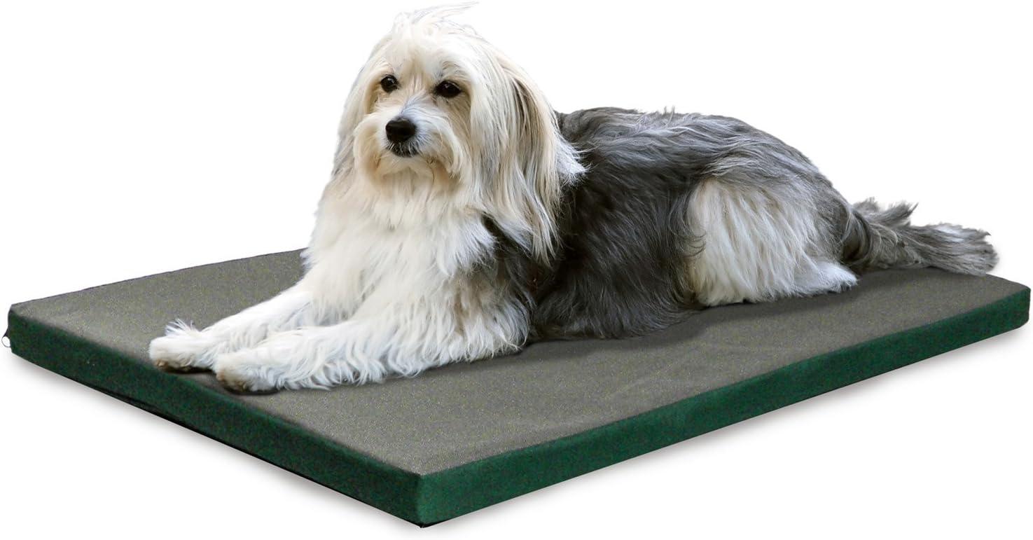imageFurhaven WaterResistant Dog Bed for Extra Small Dogs w Removable Washable Cover Perfect for Crates ampamp Kennels For Dogs Up to 12 lbs TwoTone Reversible Crate Pad GreenGray Extra SmallGreenGray