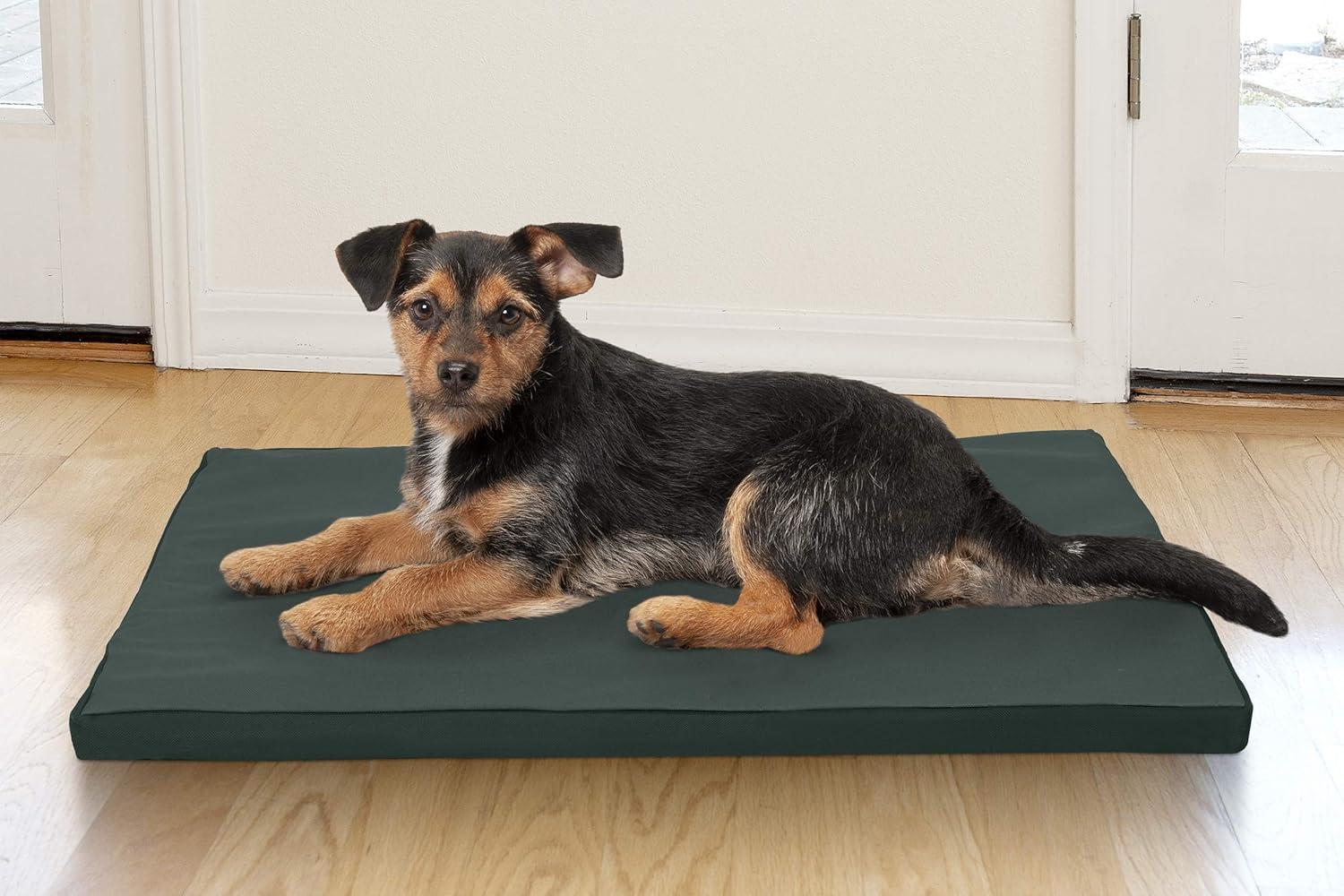 imageFurhaven WaterResistant Dog Bed for Extra Small Dogs w Removable Washable Cover Perfect for Crates ampamp Kennels For Dogs Up to 12 lbs TwoTone Reversible Crate Pad GreenGray Extra SmallGreenGray