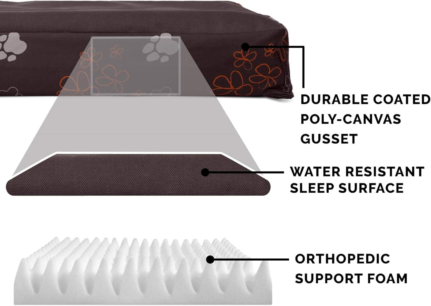 imageFurhaven WaterResistant Orthopedic Dog Bed for MediumSmall Dogs w Removable Washable Cover For Dogs Up to 35 lbs IndoorOutdoor Logo Print Oxford Polycanvas Mattress Stone Gray MediumWaterResistant Garden Print Bark Brown