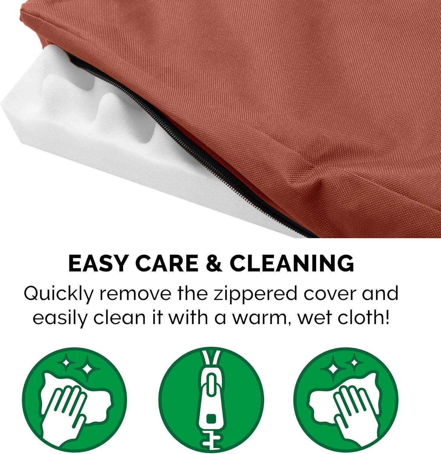 imageFurhaven WaterResistant Orthopedic Dog Bed for MediumSmall Dogs w Removable Washable Cover For Dogs Up to 35 lbs IndoorOutdoor Logo Print Oxford Polycanvas Mattress Stone Gray MediumWaterResistant Logo Print Chestnut