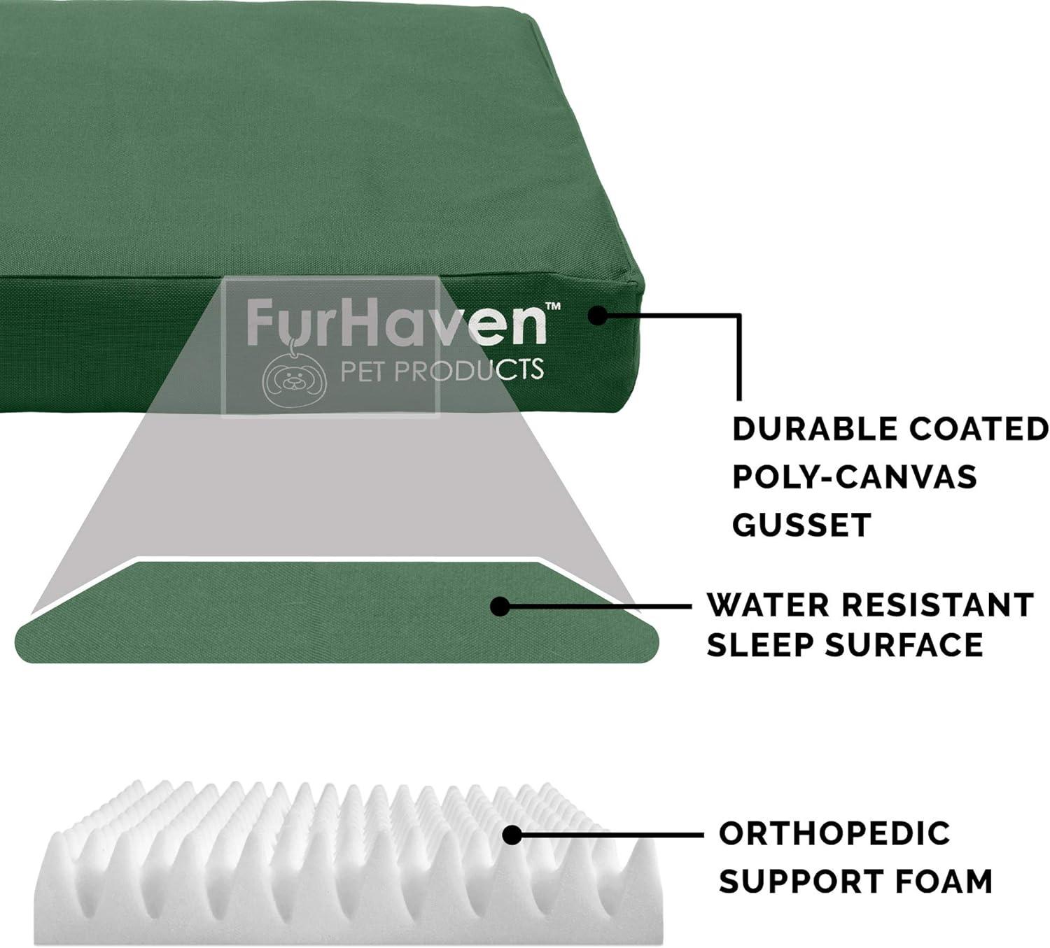 imageFurhaven WaterResistant Orthopedic Dog Bed for MediumSmall Dogs w Removable Washable Cover For Dogs Up to 35 lbs IndoorOutdoor Logo Print Oxford Polycanvas Mattress Stone Gray MediumWaterResistant Logo Print Forest