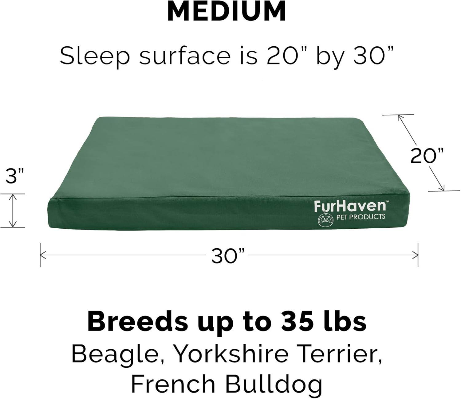 imageFurhaven WaterResistant Orthopedic Dog Bed for MediumSmall Dogs w Removable Washable Cover For Dogs Up to 35 lbs IndoorOutdoor Logo Print Oxford Polycanvas Mattress Stone Gray MediumWaterResistant Logo Print Forest