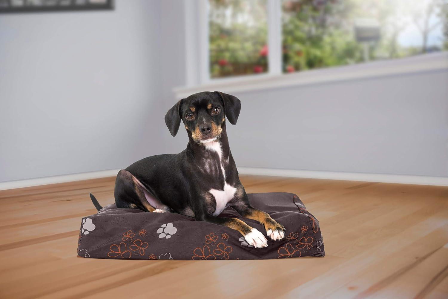 imageFurhaven WaterResistant Orthopedic Dog Bed for MediumSmall Dogs w Removable Washable Cover For Dogs Up to 35 lbs IndoorOutdoor Logo Print Oxford Polycanvas Mattress Stone Gray MediumWaterResistant Garden Print Bark Brown